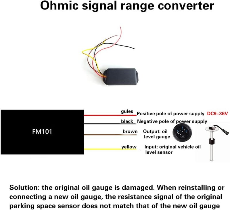 vanki 1Pcs Ohm Signal Invertor Ohm Range Converter Fuel Sender to Gauge Linking Module - Image 2
